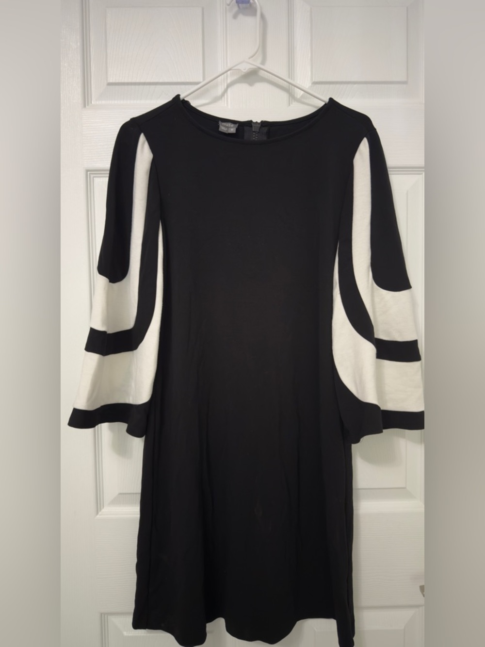 Muse Black Dress with White Bell Sleeves